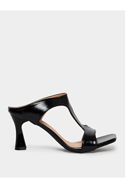 Take Two By Styli Black Solid Slip-On Sandals