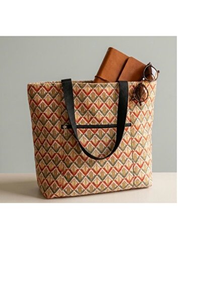 ANKABAYB etnik kilim desenli fermuarlı omuz çantası bohem günlük kol çantası