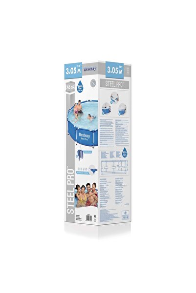 BESTWAY ® Steel Pro Yer Üstü Gölgelikli Prefabrik Çember Havuz 305cm x 76cm 56677 BW602