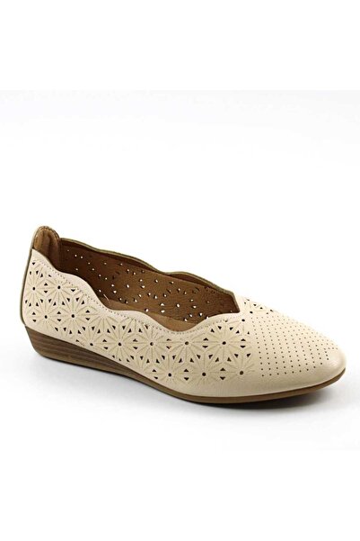 mm Pantofi comozi de dama , perforati A3885-BEIGE
