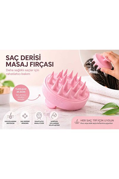 Kinlee Silikon Saç Derisi Masaj Fırçası – Şampuan Dağıtıcı, Kepek Karşıtı, Ka...