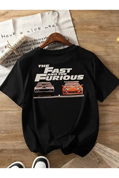 AEMİ Tricou oversize unisex cu imprimeu pe spate Fast And Furious