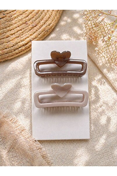VERA HOUSE Stylish Large Size 2-Piece Latch Buckle Set with Heart Detail