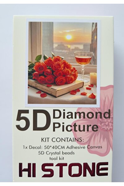 Liva Craft Beadwork kit 50 x 40 roses on a book