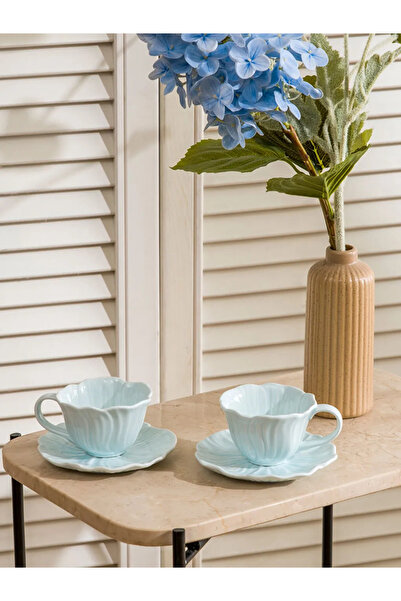 LC Waikiki Lcw Home Blue 2-Person Porcelain Coffee Cup Set 90 ml