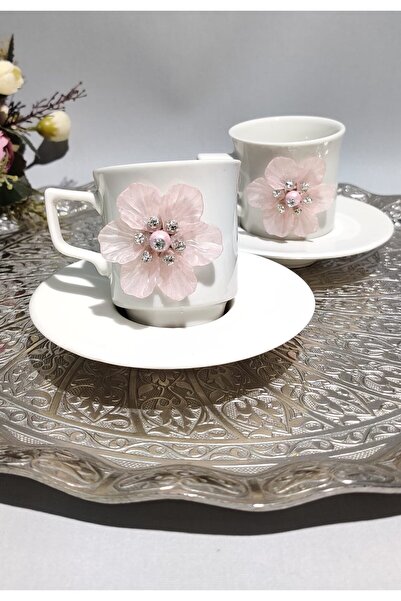 Hobibahçem Kirli nova® pink flower porcelain 2-cup set