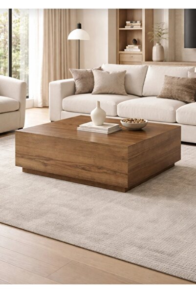 Girbegenal Traverten Orta Sehpa Sabit Lizbon Model 90X90