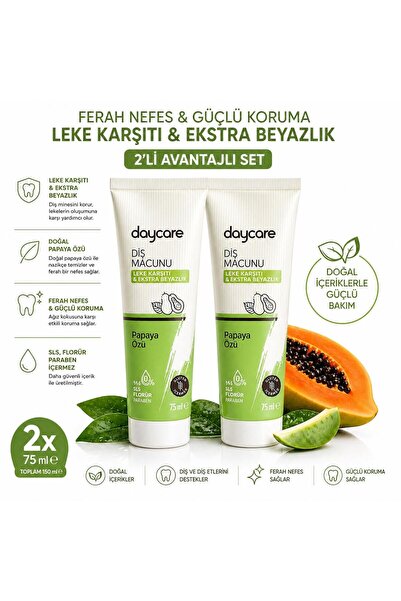 Daycare Papaya Özlü Glutensiz Diş Macunu 2'li