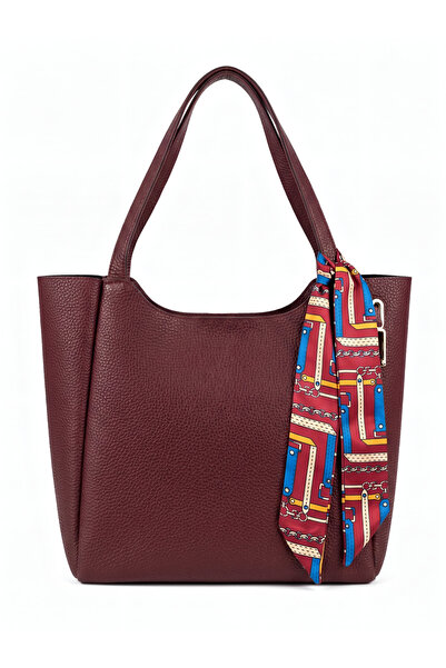 Satuna Women's Scarf Shoulder Bag |   Textured Zippered Daily Bag