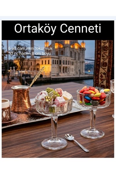 ORTAKLIK وعاء تقديم القهوة على شكل زهرة روزاليا مع قاعدة |   6 عبوات - 50 مل