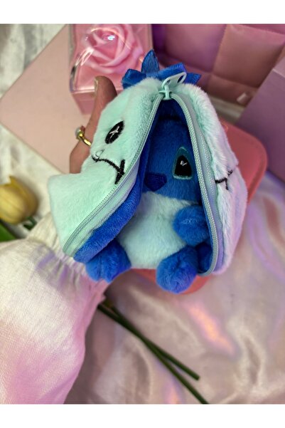 TATLIŞ Açılır kapanır fermuarlı cüzdan model stitch karakterli anahtarlık/hediyelik çanta süsü