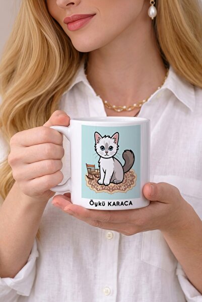 Kirbi Reklam Turkish Shorthair Cat Printed Porcelain Mug Cup Gift