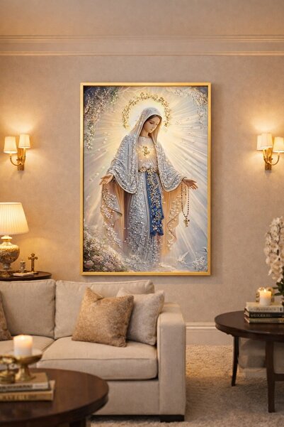 OEM Tablou Maica Domnului cu Pietricele 70x50cm - Gold