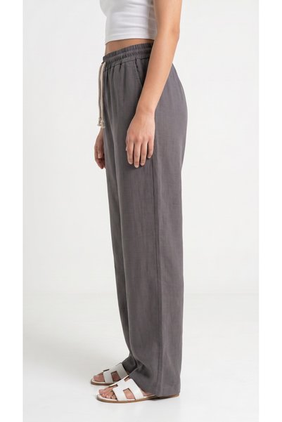 Zenvia Smoked Women's Muslin Palazzo Pants Wide Leg High Waist