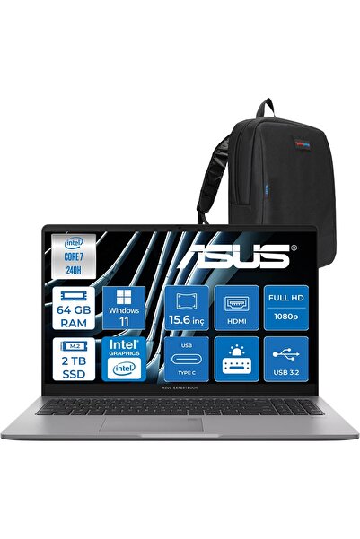 ASUS Expertbook P1 P1503CVA Intel® Core™ 7 240H 64GB Ddr5 2tb SSD 15.6"fhd (1...