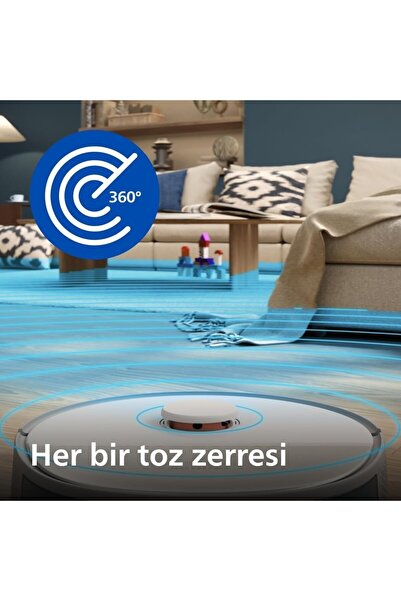 Philips 10000Pa Çift Döner Mop Otomatik Toz Boşaltma İstasyonlu Akıllı Robot ...