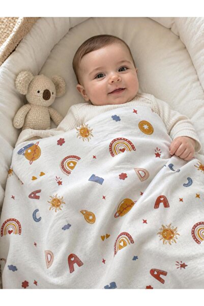 LUMİBABY BUTİK بطانية أطفال من القطن بنسبة 100%، مزدوجة الجوانب، من الفلانيل ...