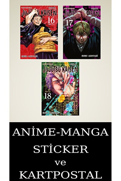 Gerekli Şeyler Yayıncılık Jujutsu Kaisen 16-17-18 Manga Seti (3 KİTAP) / Anim...