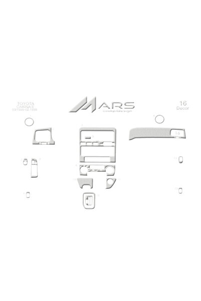 Marscockpitdesign تويوتا كارينا 1995-1998 كونسول-توربيدو 16 قطعة
