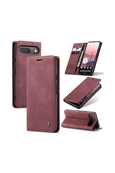 Caseme 013 Retro Θήκη Βιβλίο Wine Red (Google Pixel 9 5G/9 Pro 5G)