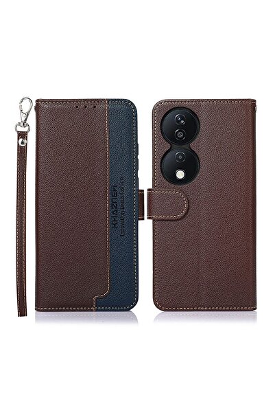 KHAZNEH Litchi Texture Θήκη Πορτοφόλι Brown (Honor 90 Smart 5G)