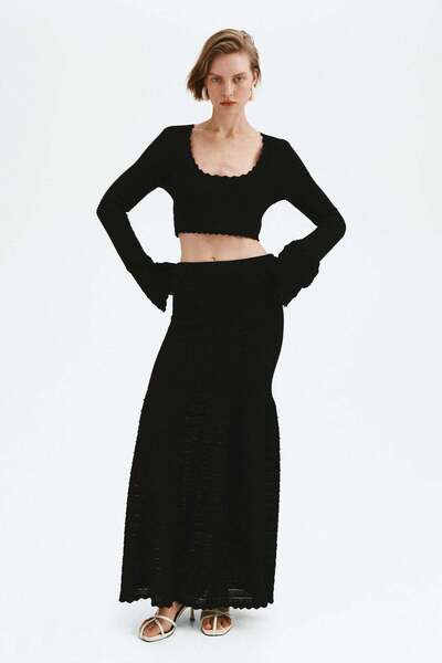 H&M Textured-knit skirt