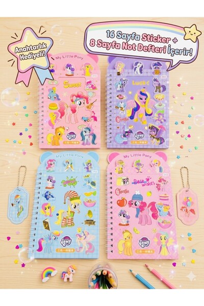ÖZ OFİS My Little Pony Sticker Defter 16 Sayfa Sticker 8 Sayfa Not Defteri - ...