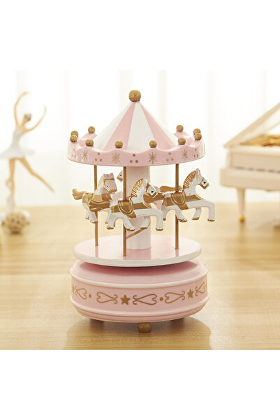 mutlu adım 18cm Atlı Karınca Müzik Kutusu Pembe