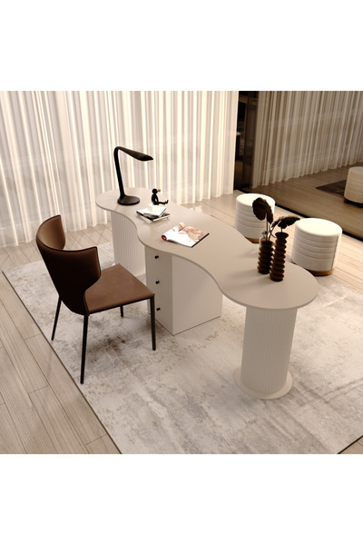 klubeconcept Klube Concept VERA 2 Kişilik Traverten Görünümlü Fasulye Form Ça...