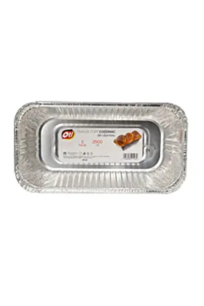 Oti Set de 5 tăvi de copt pentru cozonac OTI, aluminiu, 2500 ml, Argintiu