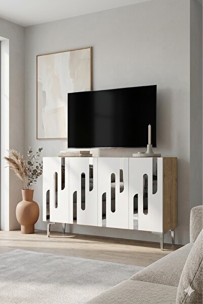 CENEYRA KA1229DS ECE Konsol ve Tv Sehpası Safirmeşe -Silver 120cm