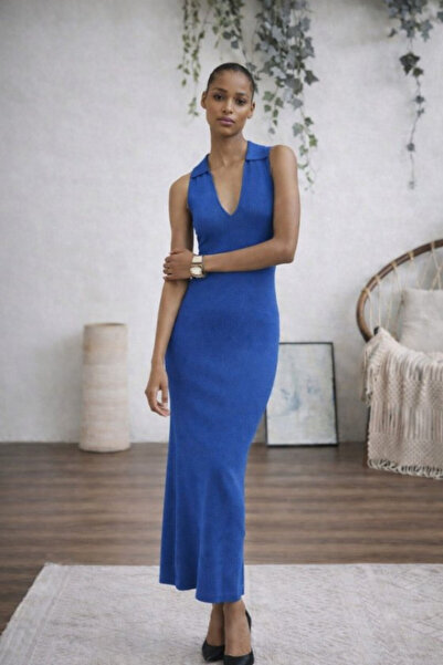 Generic Brand Women's Sleeveless V-Neck Long Knit Dress