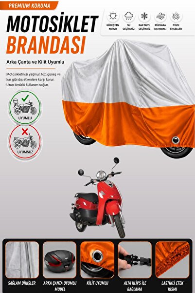 Cemku Double Gray Top - Orange Bottom, Rear Bag Compatible Kanuni Pony 50 Mot...
