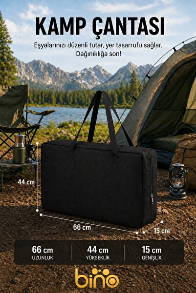 Bino Katlanabilir Kamp Çantası 66x44x15 cm Dayanıklı Kumaş Geniş Hacimli Taşıma Çantası