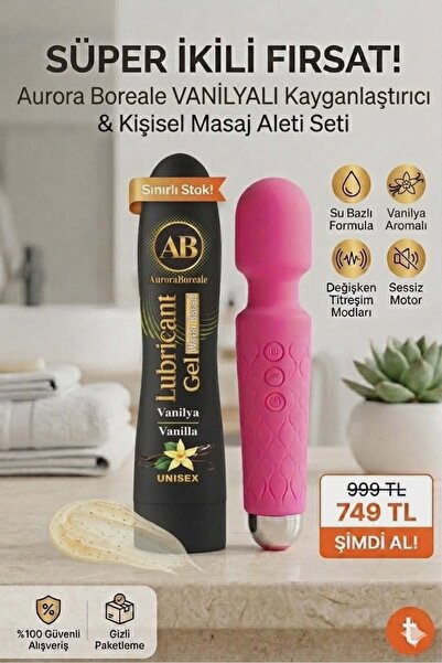 AuroraBoreale Büyük Boy Vanilyalı Kayganlaştırıcı Jel 20 Modlu Şarjlı Titreşi...