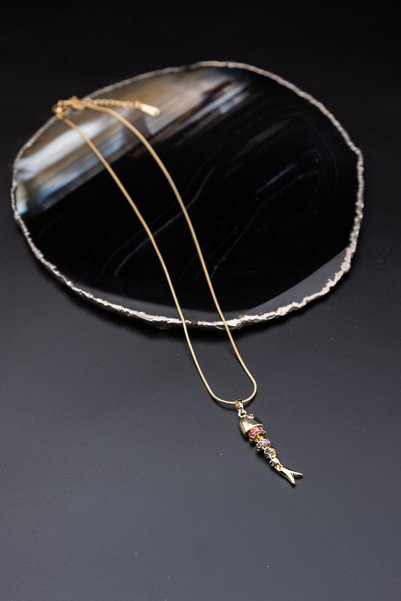 Serenite Collection Fish Steel Necklace