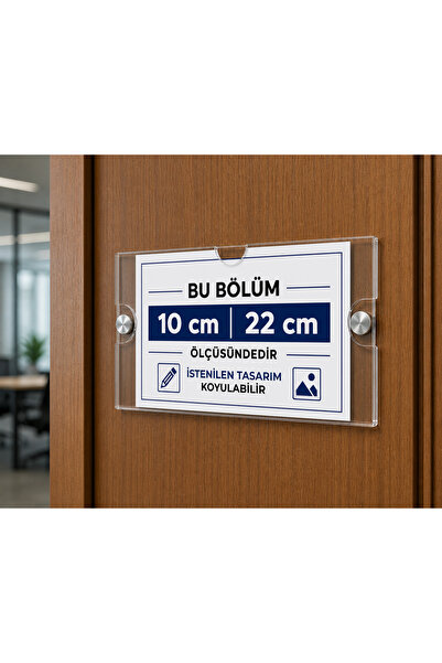 Eker Reklam Ajansı Pleksi Kapı İsimliği 27x12 cm | Şeffaf Ofis Kapı Tabelası ...