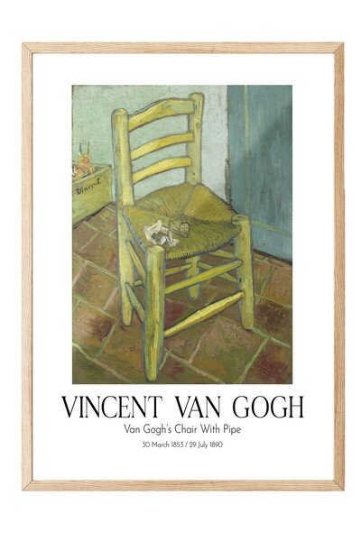 Postifull Vinsent van Gog - Van Gogova stolica sa lule, slika u drvenom okvir...