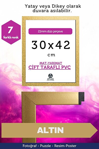 Atlas Sanat Galerisi 21mm-30x42 Cm Mat Pvc Li Camsız Fotoğraf Puzzle Belge Çe...