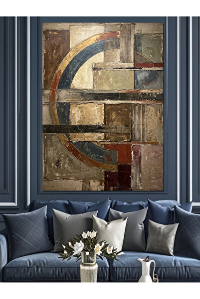 Artmeg Paletă de culori geometrice abstracte Pânză decorativă - Tablou din le...