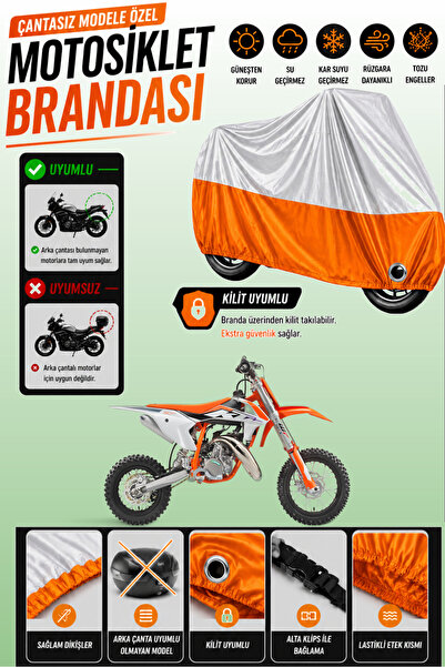 Cemku Twin غطاء محرك متوافق مع KTM 50 SX باللون الرمادي من الأعلى والبرتقالي ...