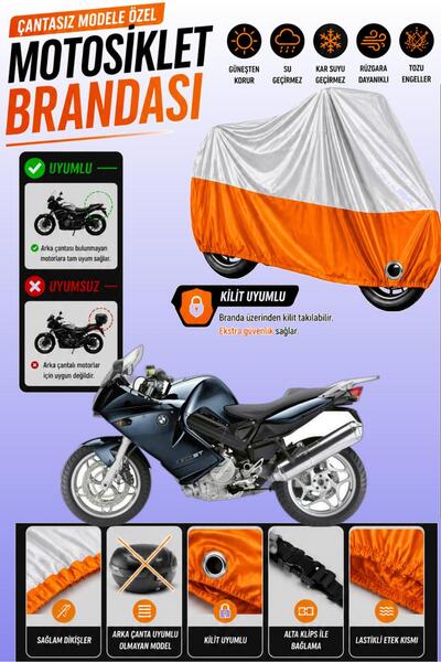 Cemku Twin Top Gray - Bottom Orange Bmw F 800 St Compatible Engine Cover, Rea...