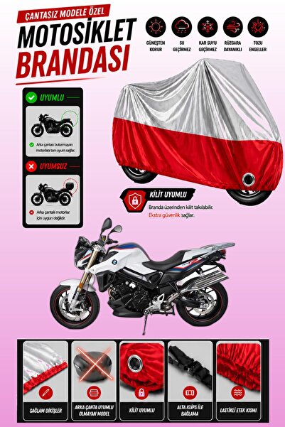 Cemku Twin غطاء محرك متوافق مع سيارة BMW F 800 R باللون الرمادي من الأعلى وال...