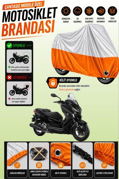 Cemku Twin Top Gray - Bottom Orange Yamaha X-Max 250 Iron Max Abs Compatible ...