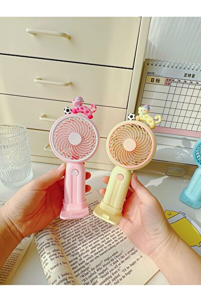 Livava Şarjlı El Vantilatörü Kedi Figürlü Masaüstü Taşınabilir Mini Fan