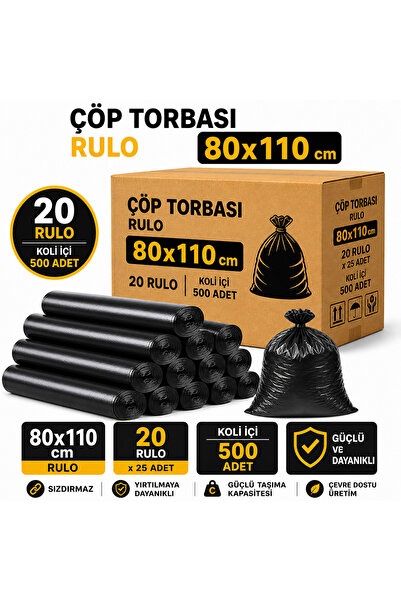 BARIŞKAN كيس قمامة قابل للطي 80x110 (400 جرام) 200 قطعة