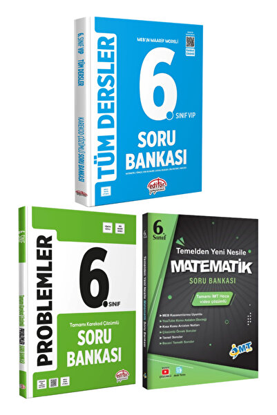 Editör Yayınevi Editör 6. Sınıf Tüm Dersler Soru Bankası+ Problemler Soru Ban...