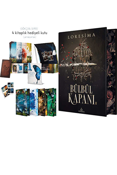 Ephesus Yayınları Gökçen Serisi 4 Kitap Yan Boyalı Kutulu ve Bülbül Kapanı 2 ...