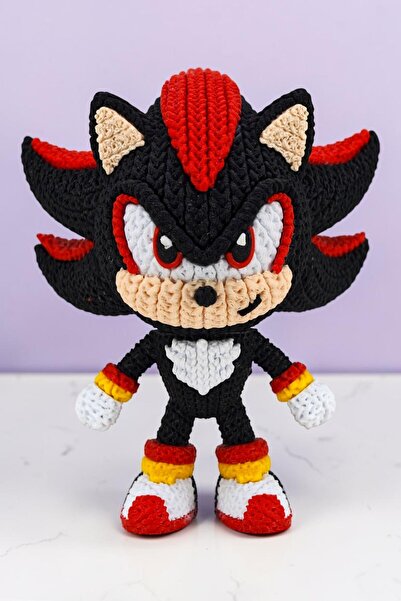 Hunga Sonic - Kirpi Shadow Yün Örgü Görünümlü Figür