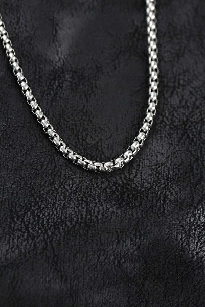 Inure Jewelry 316L Steel Silver Color Venetian Chain Model Men's Necklace